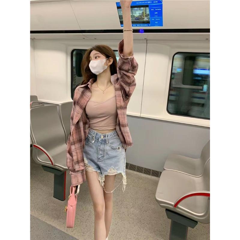 French Chic Plaid Sun Protection Shirt Jacket Women's High-end Design Niche Spring and Summer Thin Breathable Tops
