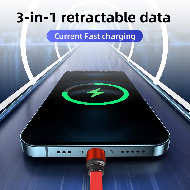 For KIA Mobile Data Cable Multifunctional Telescoping Fast Charging Rio K5 K2 Sportage Ceed Sorento Picanto Stinger Soul EB6