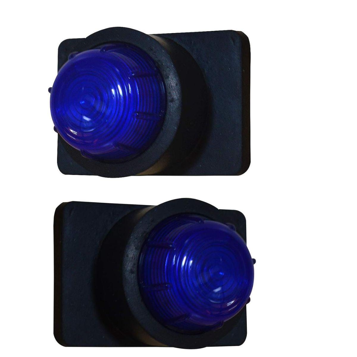 Pair of Position Marker Lamps with Bulbs – Stalk Side Marker Light – Blue 24V– Compatible with Truck, Trailer & Buses синий