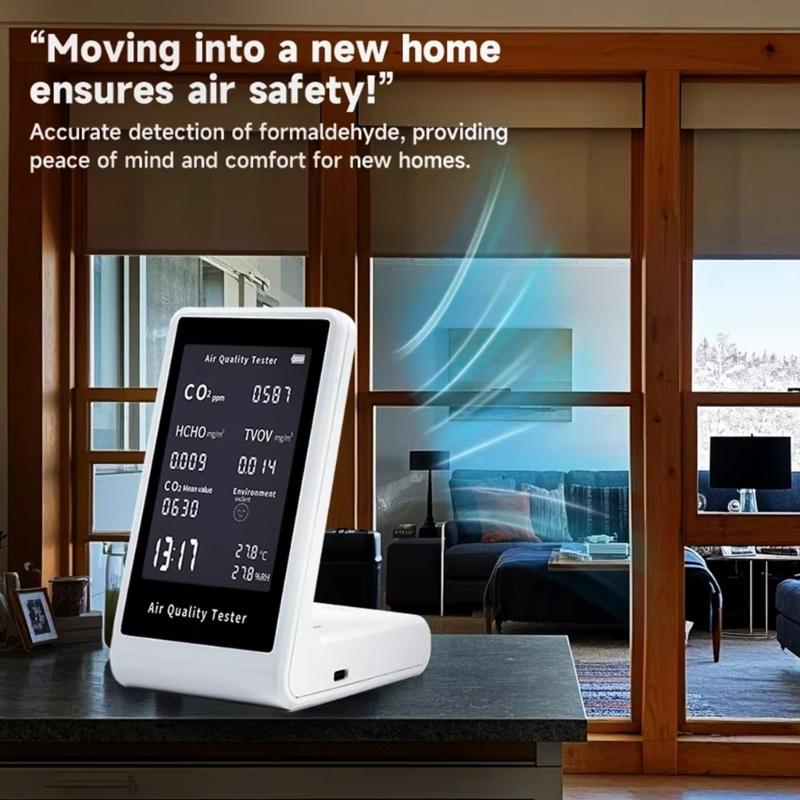 Air Quality Monitors Indoor Professional Particle Counter,Humidity, TVOC Formaldehyde, Temperature Test