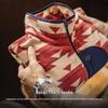 Madden Workwear Navajo Print Men's Fleece Hoodie with Zipper and Stand Collar