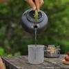 750ml Titanium Camping Cooking Pot Ultralight Camping Cup with Lid Outdoor Camp Pot with Folding Handle for Camping Cooking