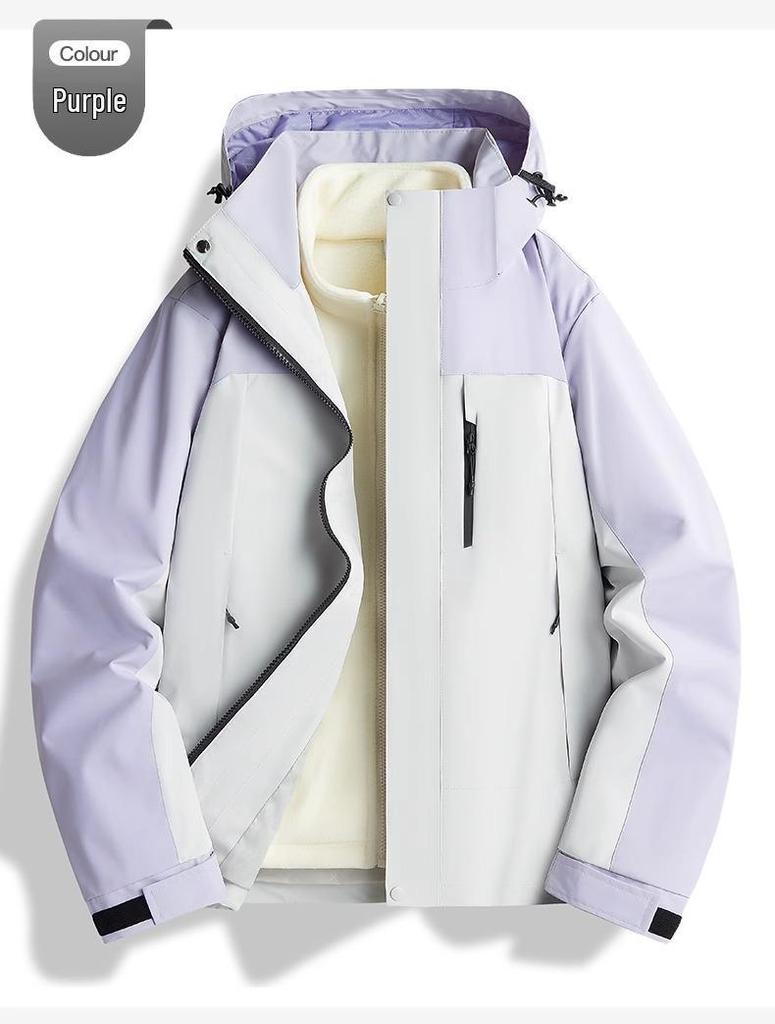 2024 Unisex Outdoor Windproof & Waterproof Jacket with Detachable Liner for Travel, Hiking, & Mountaineering