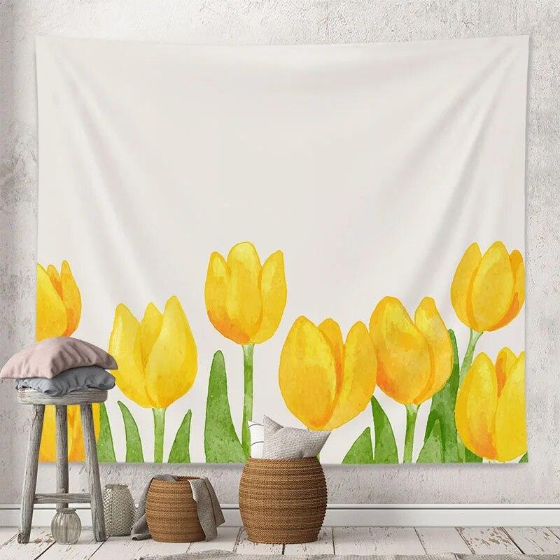 Decorative Tapestry Tulip Flowers Background Home Decoration Living Room Art Wall Covering
