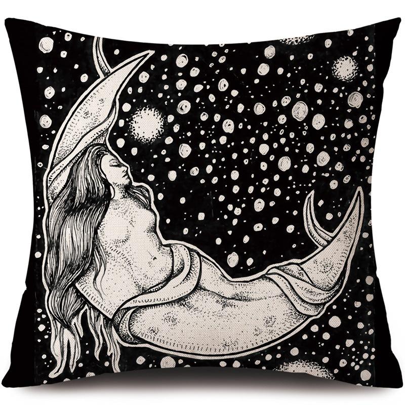 Tarot Card God Sun Face Pillowcase Moon Pillowcase Decoration Living Room bedroom sofa Bed Home Decor Car Cushion decoration