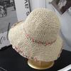 Straw hat Straw hat Women's versatile foldable sun hat Seaside vacation idyllic hand-woven bucket hat Basin hat