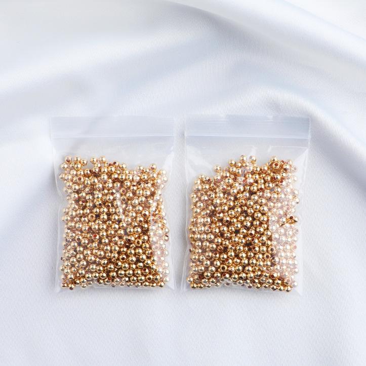 100pcs 14K Gold-Filled Smooth Round Beads for DIY Bracelets and Jewelry Making