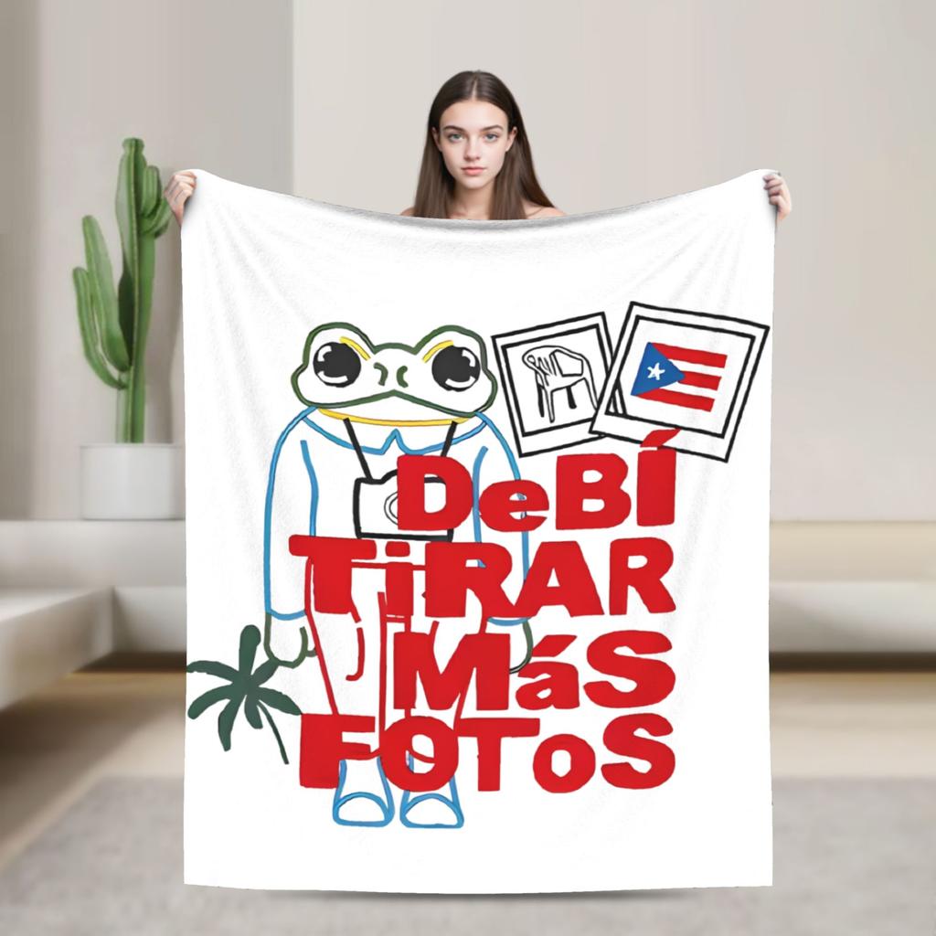 Bad Bunny DTMF Flannel Blanket Funny Throw Blankets for Bed Sofa Couch Rug Piece,