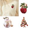 Festive Snowman Pin Christmas Tree Decoration Creative Alloy Brooch Adorned With Crystals Rhinestones Holiday Outfit