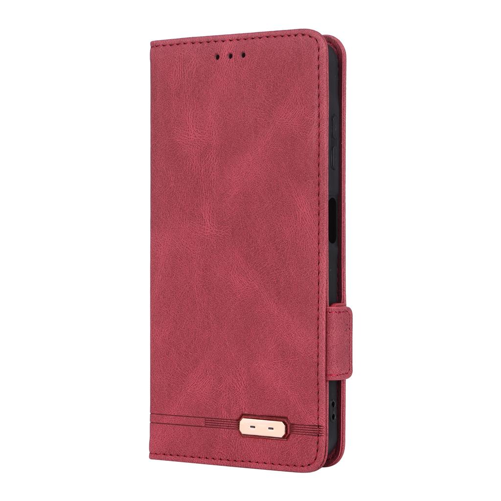 For Samsung Galaxy A06 5G Case Leather Wallet Flip Phone Cover with Hardware Decor