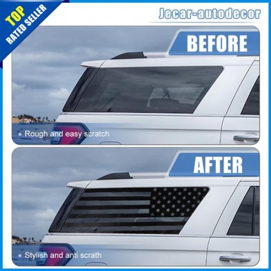 2X Rear Window Glass Panel Decor Sticker Cover Decal For Ford Expedition Max 18+