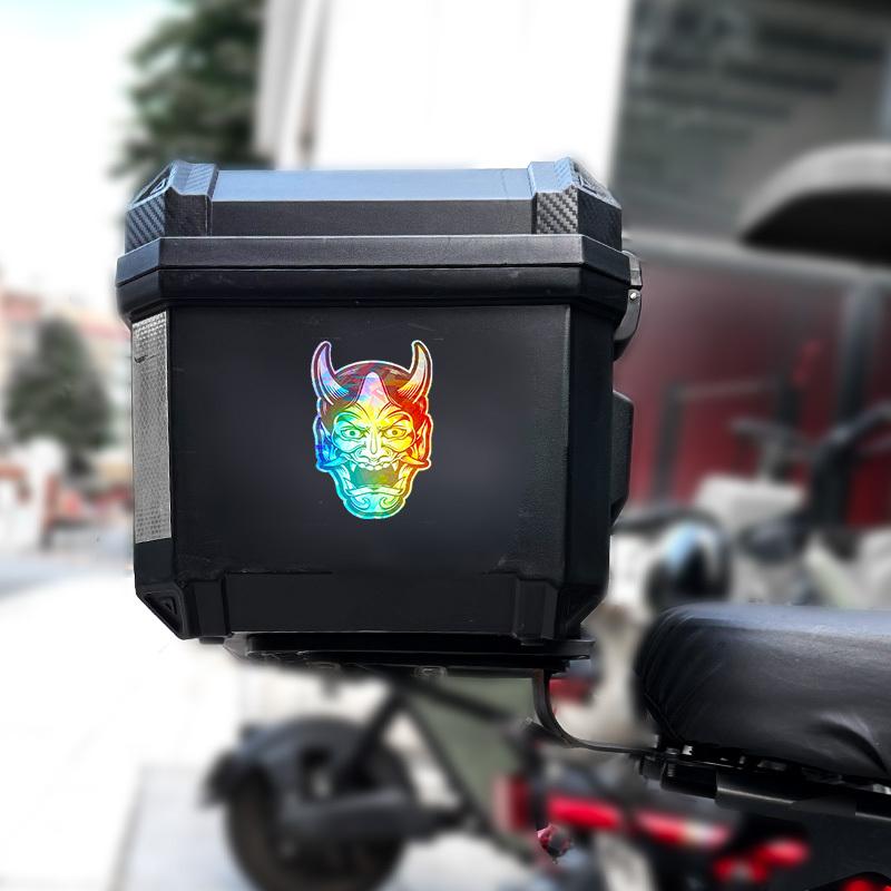 3PCS/1Set Prajna Mask JDM Motorcycle Stickers Waterproof for Motorbike Fuel Tank Helmet Box Durable Car Window Vinyl Decals