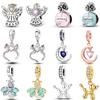 Charms Platacopper Original Angel Wing Bowknot Firefly Round Clip Rose Gold Charm Beads For Wom Bracelet Diy Jewelry Making