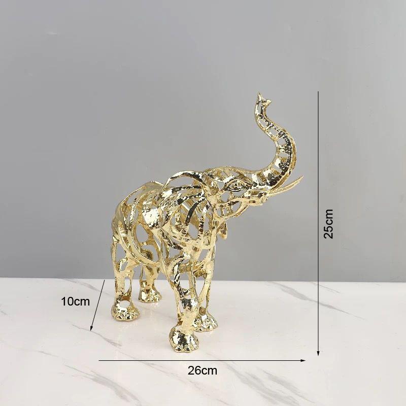 Abstract Gold Hollow Metal Horse Animal Sculpture Ornament Home Room Table Statue Decoration Fengshui Office Desk Figurine Craft