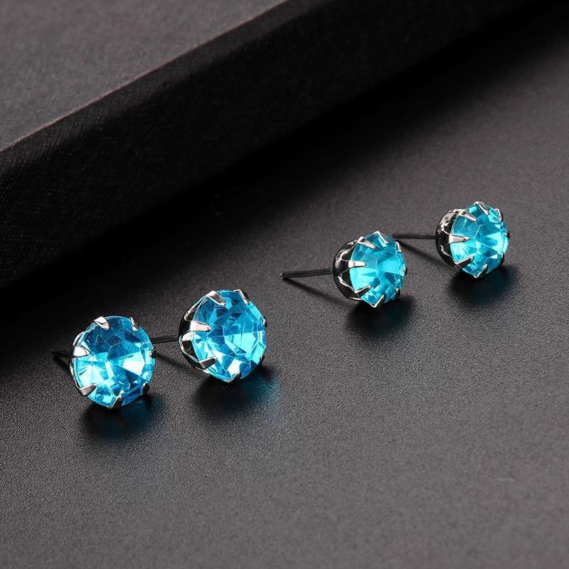 12 Pairs/Set Exquisite Elegant Wedding Stud Earrings Set Charm Simple Women Zircon Earrings Set Jewelry Accessories Gifts LM
