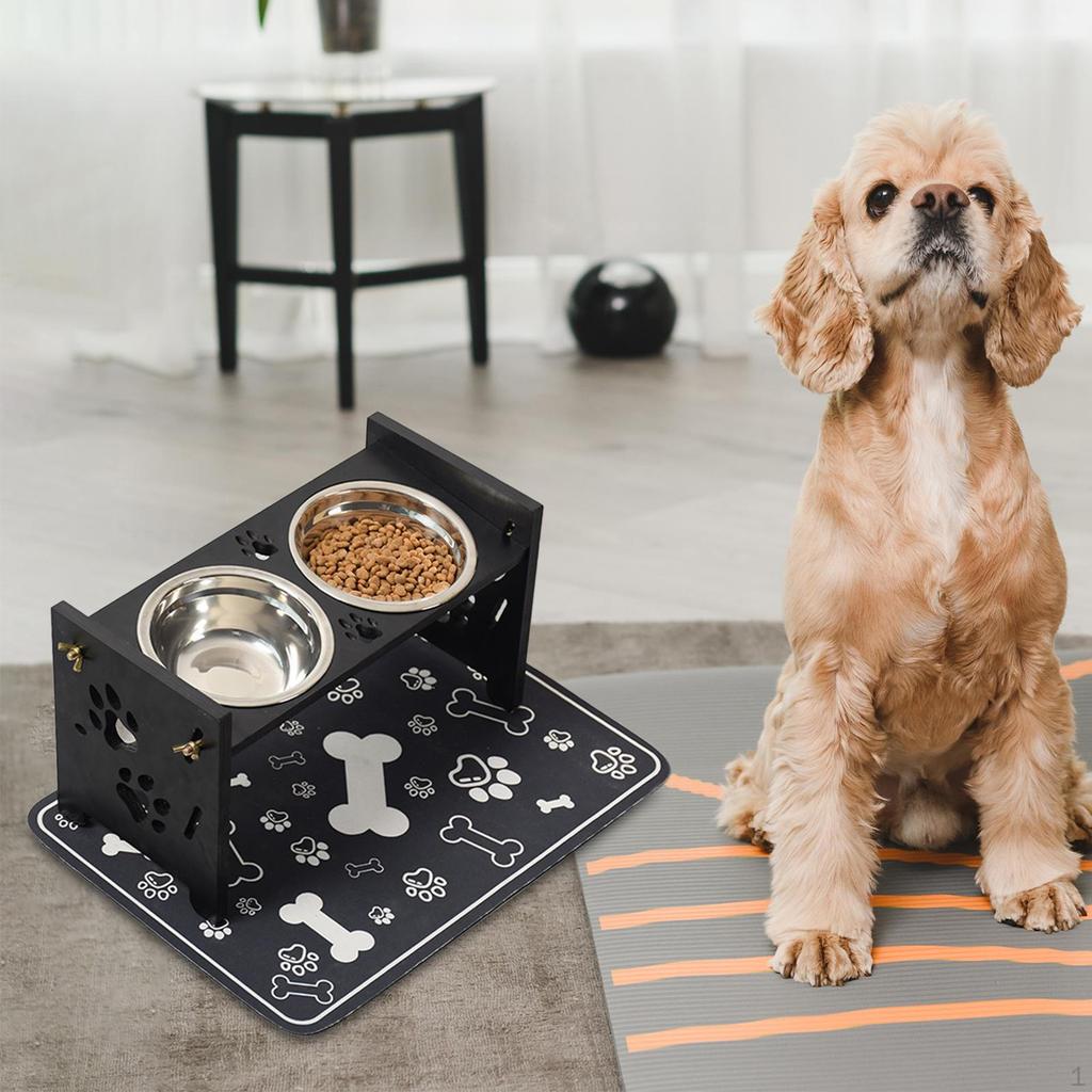 Elevated Cat Bowls Feeding Puppy Dishes Portable Pet Food Feeder Raised Station