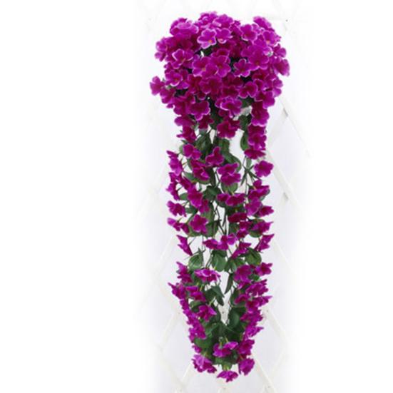 220Pcs Heads/1 Bouquet Five-Petal Artificial Violet Flower Bracketplant Hanging