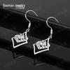 Elegant Heart-Shaped Zircon Rhombus 925 Silver Earrings for Women