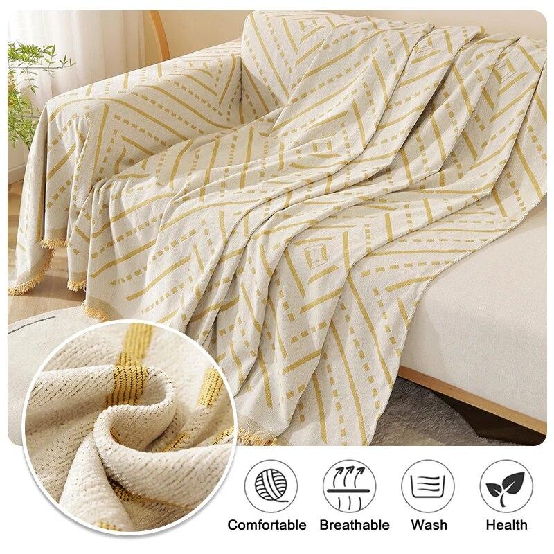 Printed Sofa Slipcover Soft Removable Washable Non Slip Blanket For Living Room Home Decoration Various Sizes