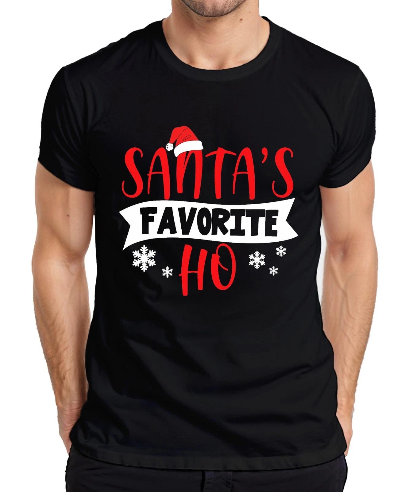 Santas Favorite Ho Weihnachten lustig Schneeflocken Geschenk Herren T-Shirt L