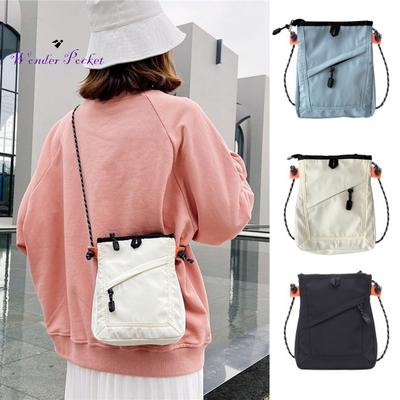 Crossbody Bag With Wide Shoulder Strap Trendy Versatile Storage Solution Pouch For Students
