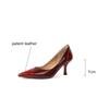 Fashion 2024 New Spring Summer Patent Leather Women Shoes High Heels Mixed Color Pointed Toe Women Pumps Shallow Loafers Shoes for Women