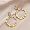 Hip-hop Trend Metal Golden Geometric Ring Earrings Simple Fashion Temperament Earrings Female Party Jewelry Birthday Gift