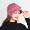 Autumn and Winter Women's Hat with Bow Middle-aged and Elderly Outdoor Warm Hat Knitted Hat