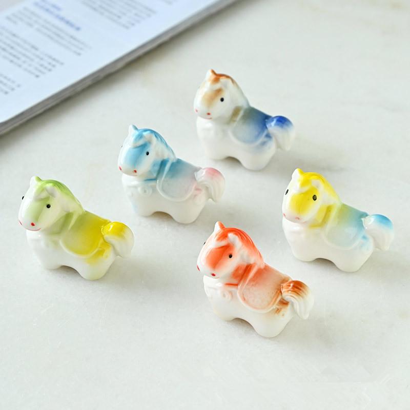 Ceramic Chopsticks Pillow Cartoon Chinese Zodiac Horse Chopstick Rest Home Decoration Chopsticks Chopsticks Holder Spoon Holder