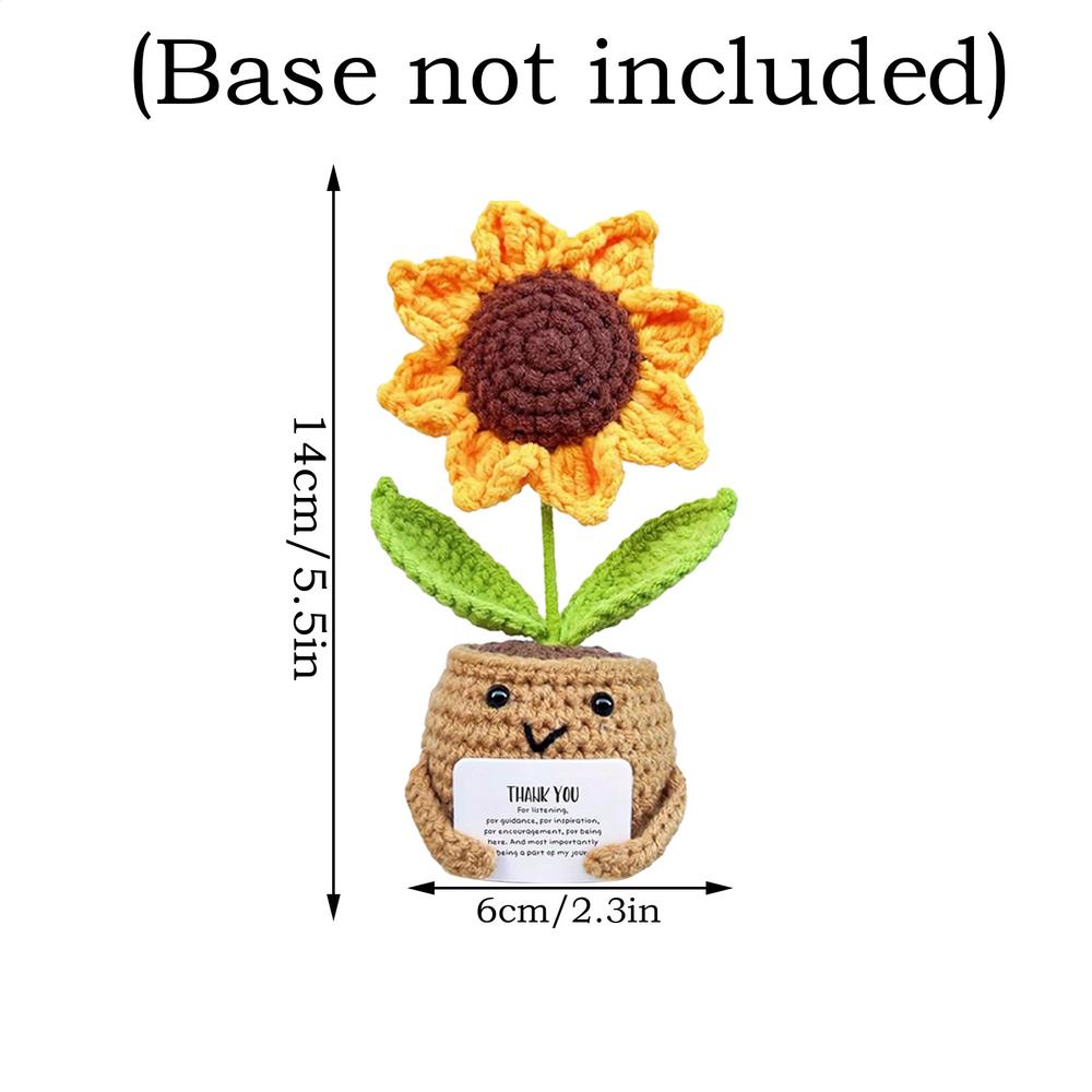 Handmade Positive Sunflower Crochet EmotionalSupport Sunflower Sunflower Crochet Gift Artificial Cute Table Decorations