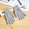 Warm Knit Touchscreen Gloves Solid Color Pearl Decor Unisex Winter Durable Versatile