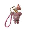 Car Studded Bear Key Chain Car Key Pendant Ladies Diamond Leather Rope Pendant Fashion Bag Pendant Online Celebrity Gift.
