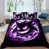 CustomizableAnime Gengar Printed Bedding Set 3 Piece Soft Microfiber Duvet Cover Set Teens Game Room Decor No Sheet No Filling