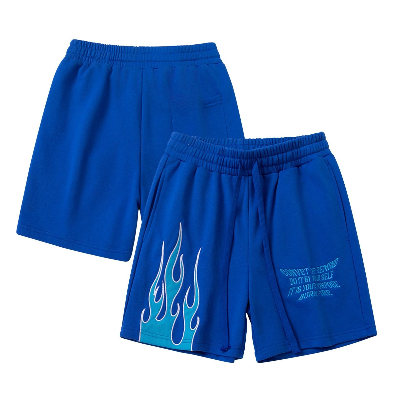 

Летние шорты унисекс с вышитыми буквами, цветные повседневные спортивные шорты M синий