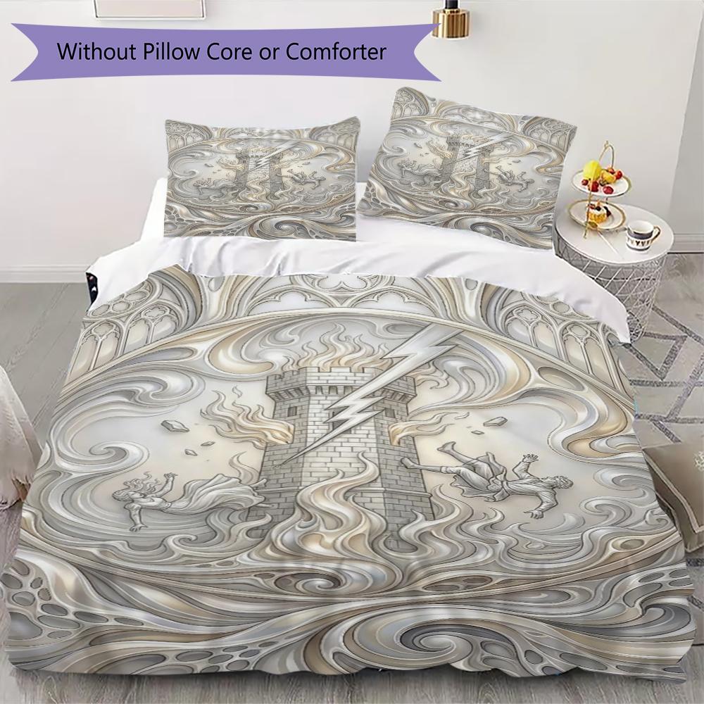 

Tarot Cards Pattern Bedding uilt Set uilt Cover Pillowcase Home Decoration Birthday Gift (1 * duvet cover + 2 * pillowcase without core)156 135x200cm