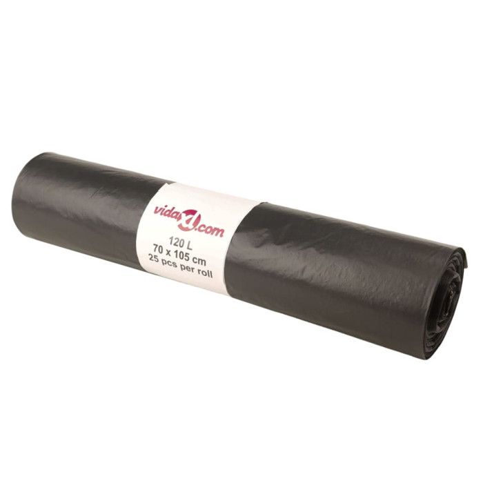 NC Sacs Poubelles 250 Pcs Noir 120L Vidaxl