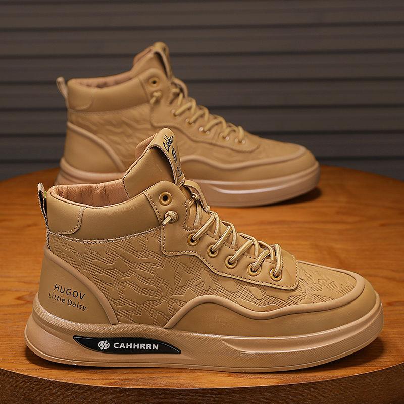 Men's 2026 Spring Autumn High Top Lace Up Casual Sneakers Vintage Versatile Anti Slip Durable Work Trendy Fashion Shoes