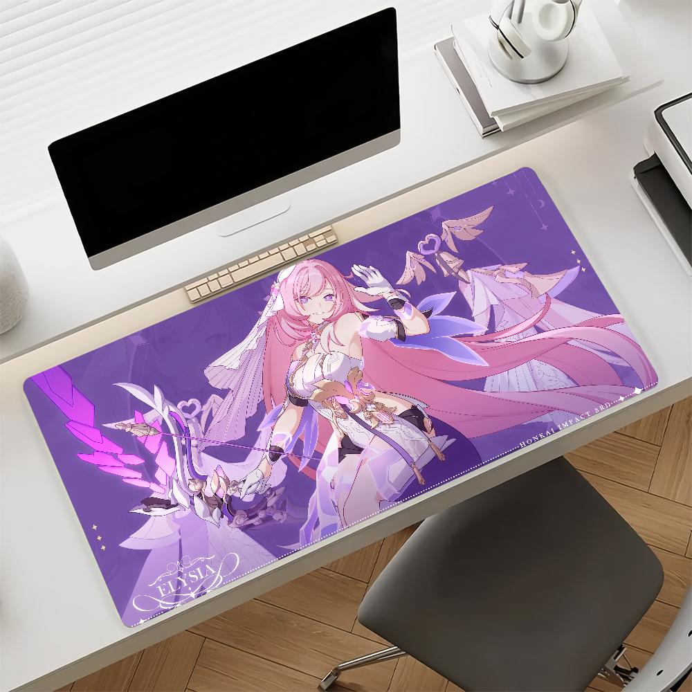 Game Honkai Impact Elysia Mouse Pad Nonslip Rubber Gamer Balance Computer Mat Decoracion Deskmat Laptop Office Large