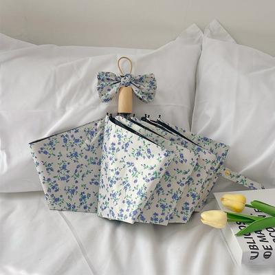 Fashion Umbrella Floral Design Compact Folding Lightweight UV Protection Rain Umbrella for Women Casual Daily Commute Social Gathering