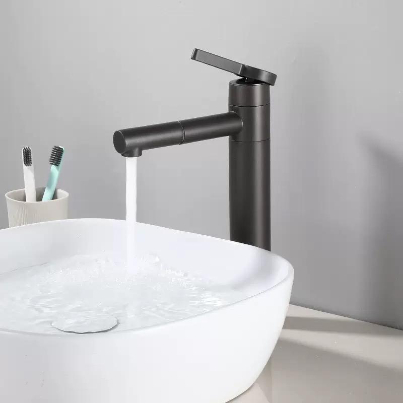Basin Faucets Brass Bathroom Faucet Vessel Sinks Mixer Vanity Tap Swivel Spout Deck Mounted White Color Washbasin Faucet