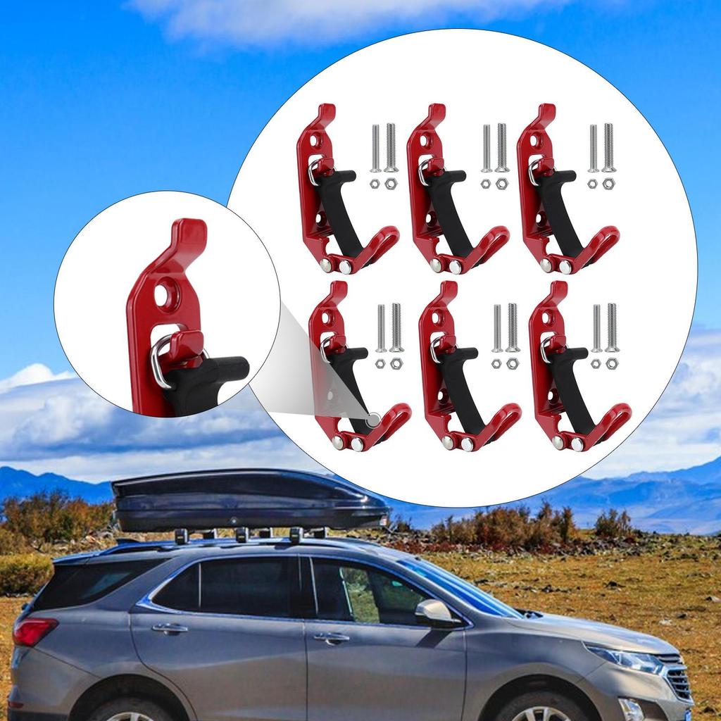6 Metal Rubber Clamps for Wall Mounting, Garage Storage, Stable Holders Roof Racks
