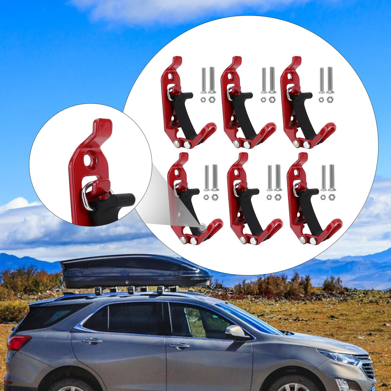 

6 Metal Rubber Clamps for Wall Mounting, Garage Storage, Stable Holders Roof Racks красный