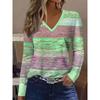 Women's Casual Long Sleeved V-neck T-shirt for Spring and Autumn Seasons