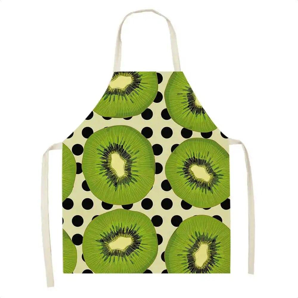 

Фартук без рукавов, льняной кухонный рабочий фартук, ананас, фруктовый принт, фруктовый узор, талия, аксессуары для домашней кухни, женский фартук 47x38cm