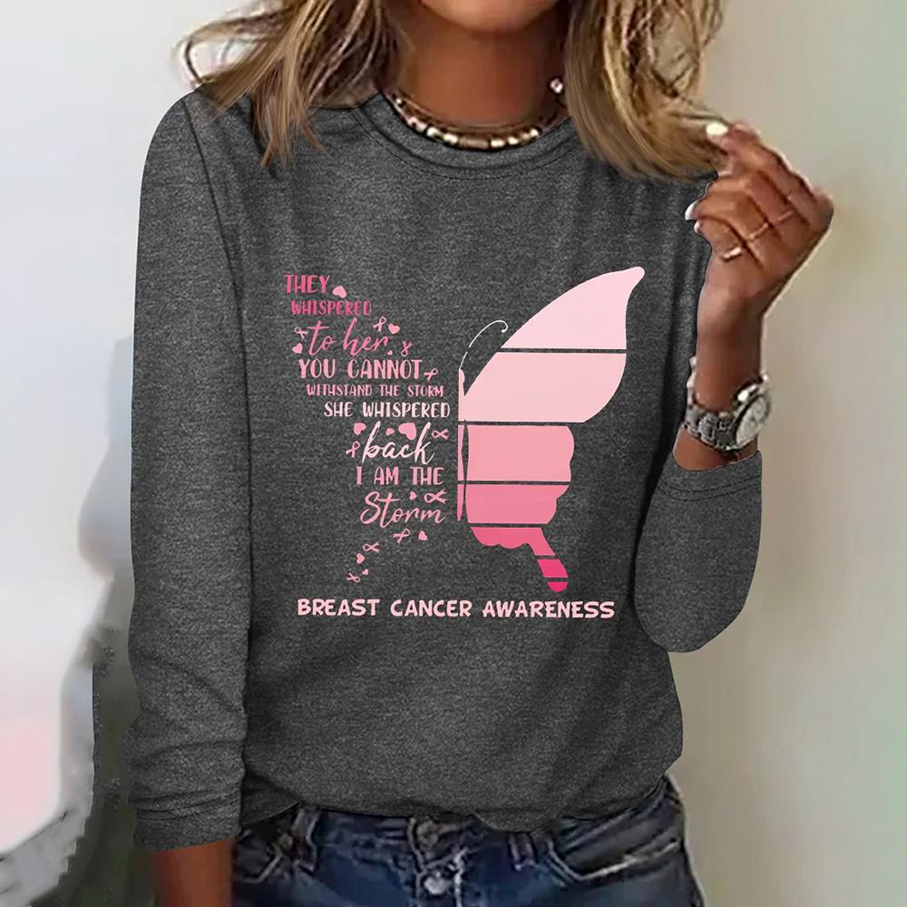 

Дизайнерские женские футболки с принтом бабочек, осенние хлопковые модные футболки с длинными рукавами, женская одежда с круглым вырезом и надписью, пуловеры, топы 8XL