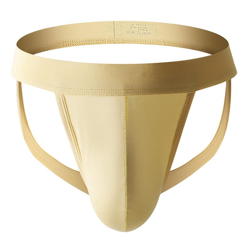 Men'S Cotton Jockstrap Thong Fancy Panties Hollow Hip Sexy Lingerie Low Waist U Convex Underpant Elastic Jock Strap G-String