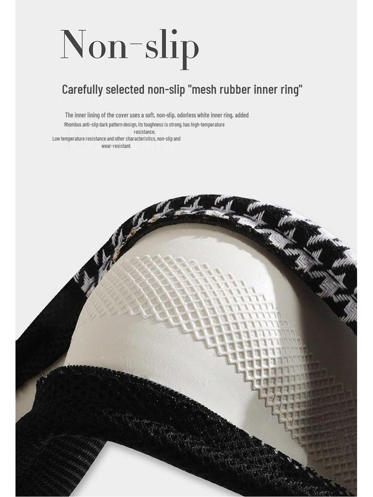 Luxury Houndstooth Leather Steering Wheel Cover - All-Season Car Interior Upgrade