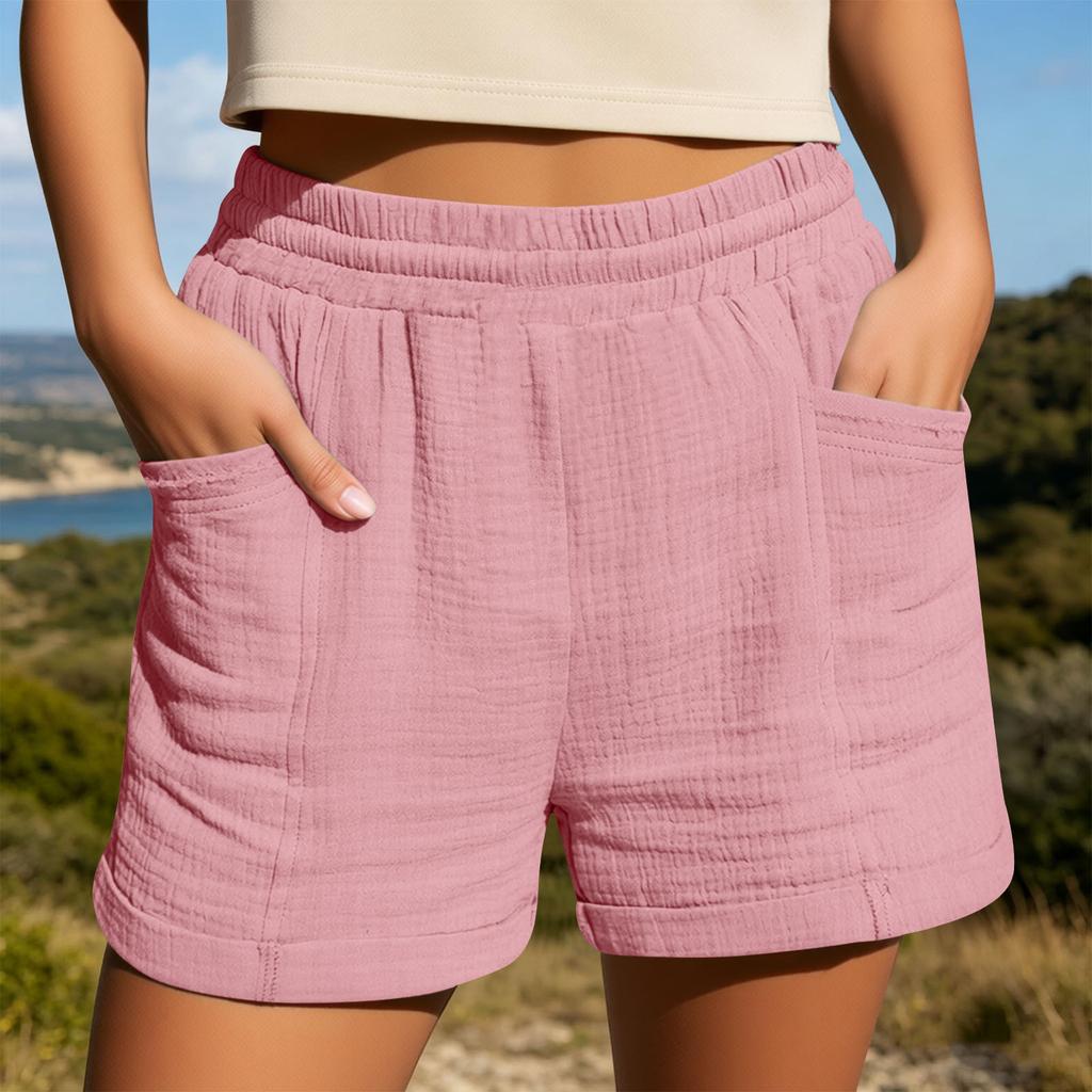 Women's Shorts Summer Casual  With Pockets Drawstring Elastic Lightweight  Outdoor