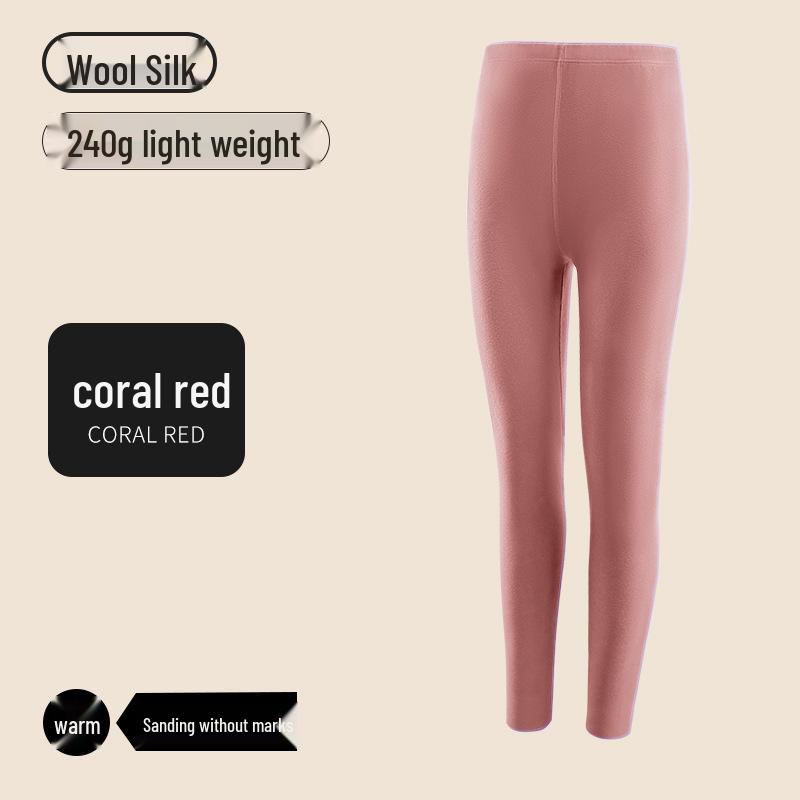 Women's Thin Wool-Silk Seamless Warm Leggings for Autumn and Winter