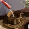 Japanese-Style Retro Ceramic Coffee Cup and Saucer Set Creative Afternoon Tea Mug With Tray Personalized Mug Kiln Water Cup